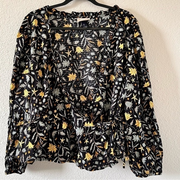Universal Thread True Wrap Peplum Ruffle Floral Print Blouse Women Size XXL - Picture 1 of 8